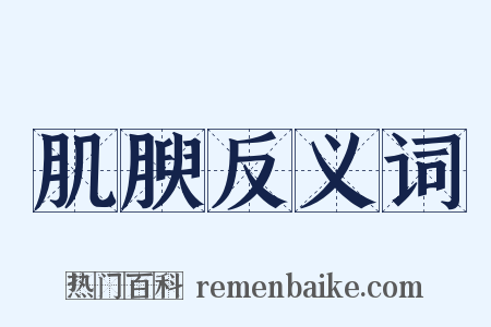 肌腴反义词是什么意思的图片